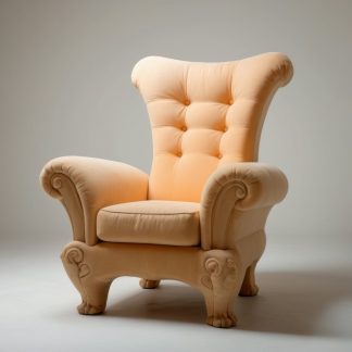 Wexley Tufted Wingback Chair, Peach