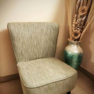Metro Armless Slipper Chair, Sage Tweed