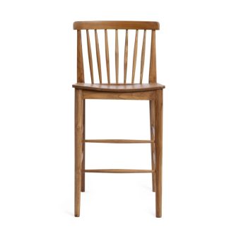 Teak Spindle Back Counter Stool