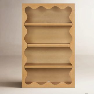 Wave Front Bookcase, Honey Wood