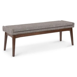 Grey Tweed Dining Bench