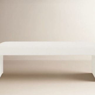 Cream Boucle Waterfall Bench