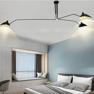 Three Arm Black Ceiling Light