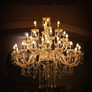 Lumen Crystal Chandelier, Gold