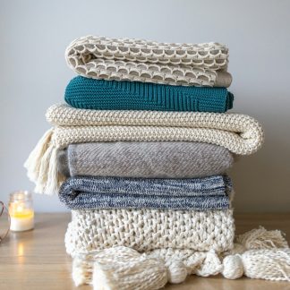 Alpaca Blend Knit Throw