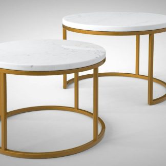 Mesa Marble Nesting Coffee Tables, Set of Two