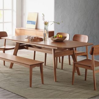 Seven Piece Dining Set with Bench and Sideboard