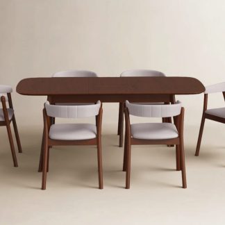 Seven Piece Walnut Extendable Dining Set