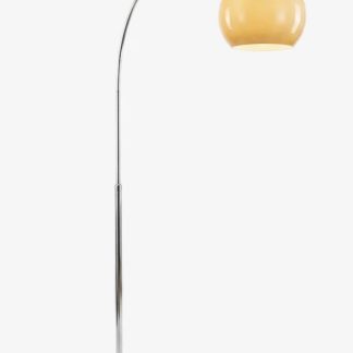 Chrome Arc Floor Lamp, Amber Globe