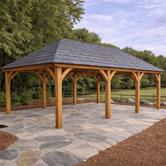 Green Oak Timber Gazebo, 8 x 4 m