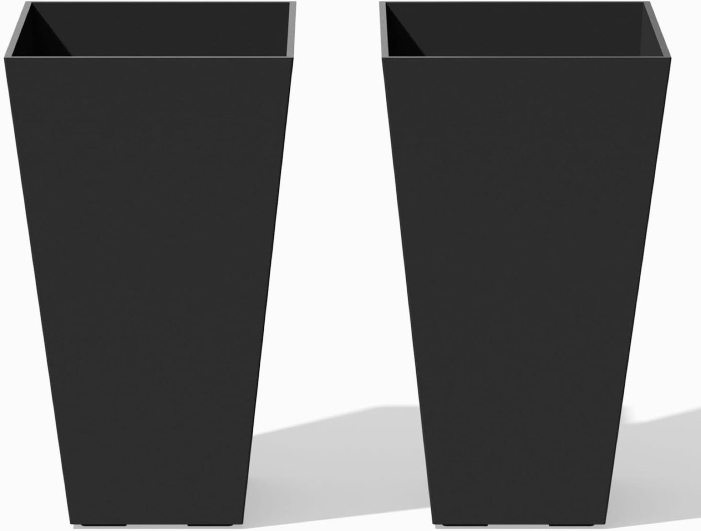 Black Tapered Planters, Set of Two