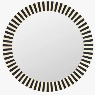 Round Striped Frame Mirror