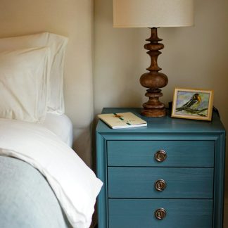 Willow Three Drawer Nightstand, Blue