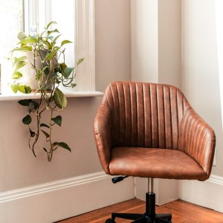 Cognac Leather Task Chair