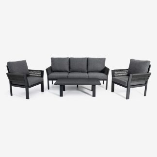Four Piece Outdoor Conversation Set, Charcoal