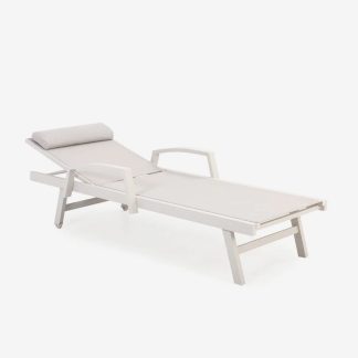 Reclining Outdoor Sun Lounger, White