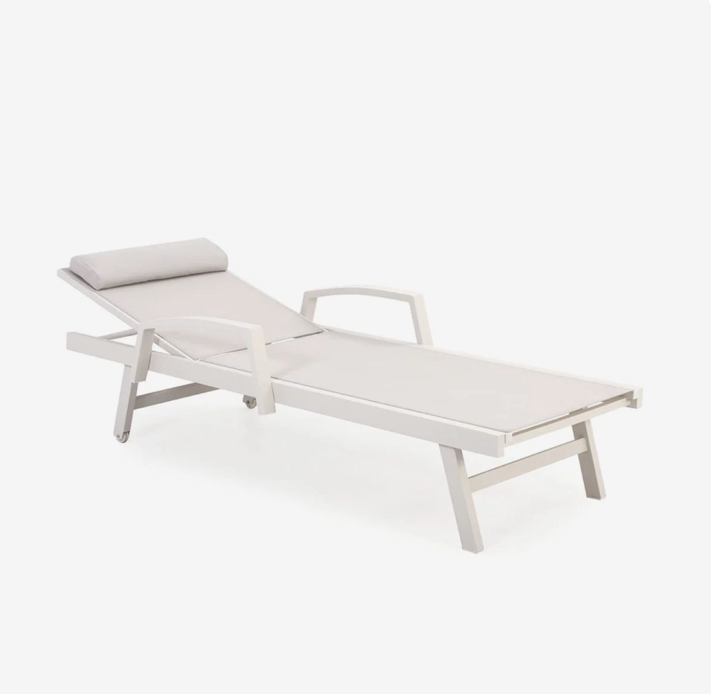 Reclining Outdoor Sun Lounger, White