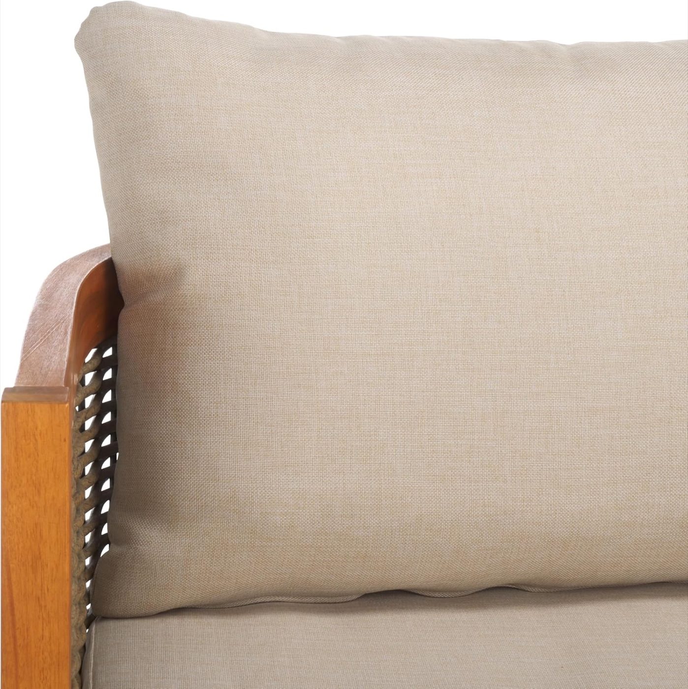 Acacia and Rattan Outdoor Sofa - Image 2