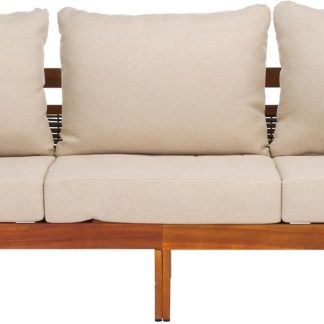 Acacia and Rattan Outdoor Sofa