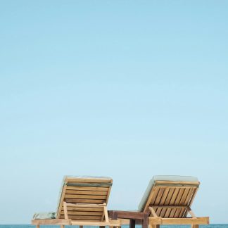 Solstice Teak Sun Loungers, Set of Two
