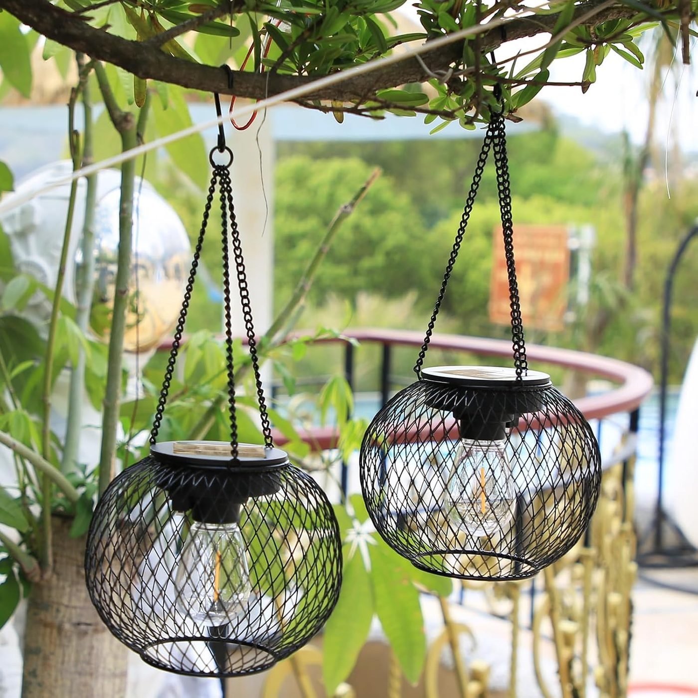 Solar Hanging Lanterns, Set of Four - Image 2