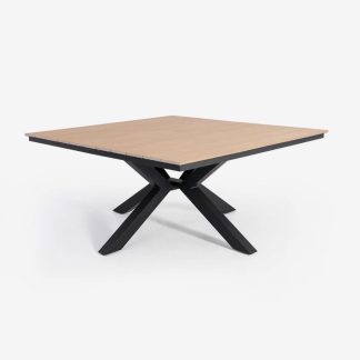 Square Outdoor Dining Table, Slat Top