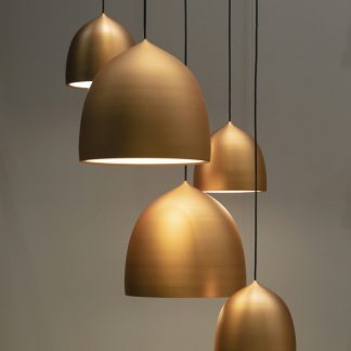 Quintet Brass Dome Cluster Pendant