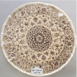 Round Cream Medallion Rug