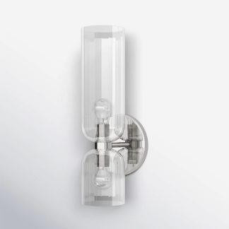 Chrome Double Glass Tube Sconce