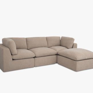 Four Piece Frameless Modular Sectional, Greige