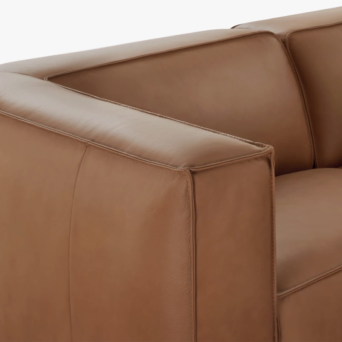 Six Piece Caramel Leather Modular Sectional - Image 3