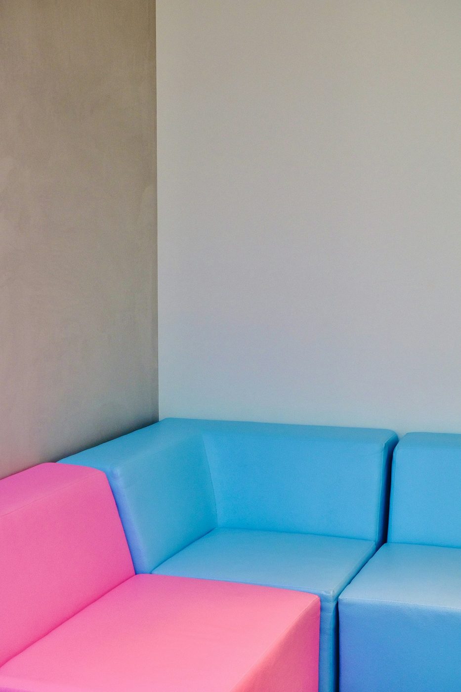 Metro Modular Corner Sofa, Pink and Blue
