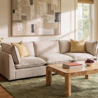 Three Piece Modular Sofa, Cream