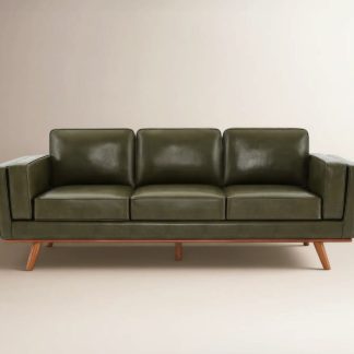 Olive Vegan Leather Sofa