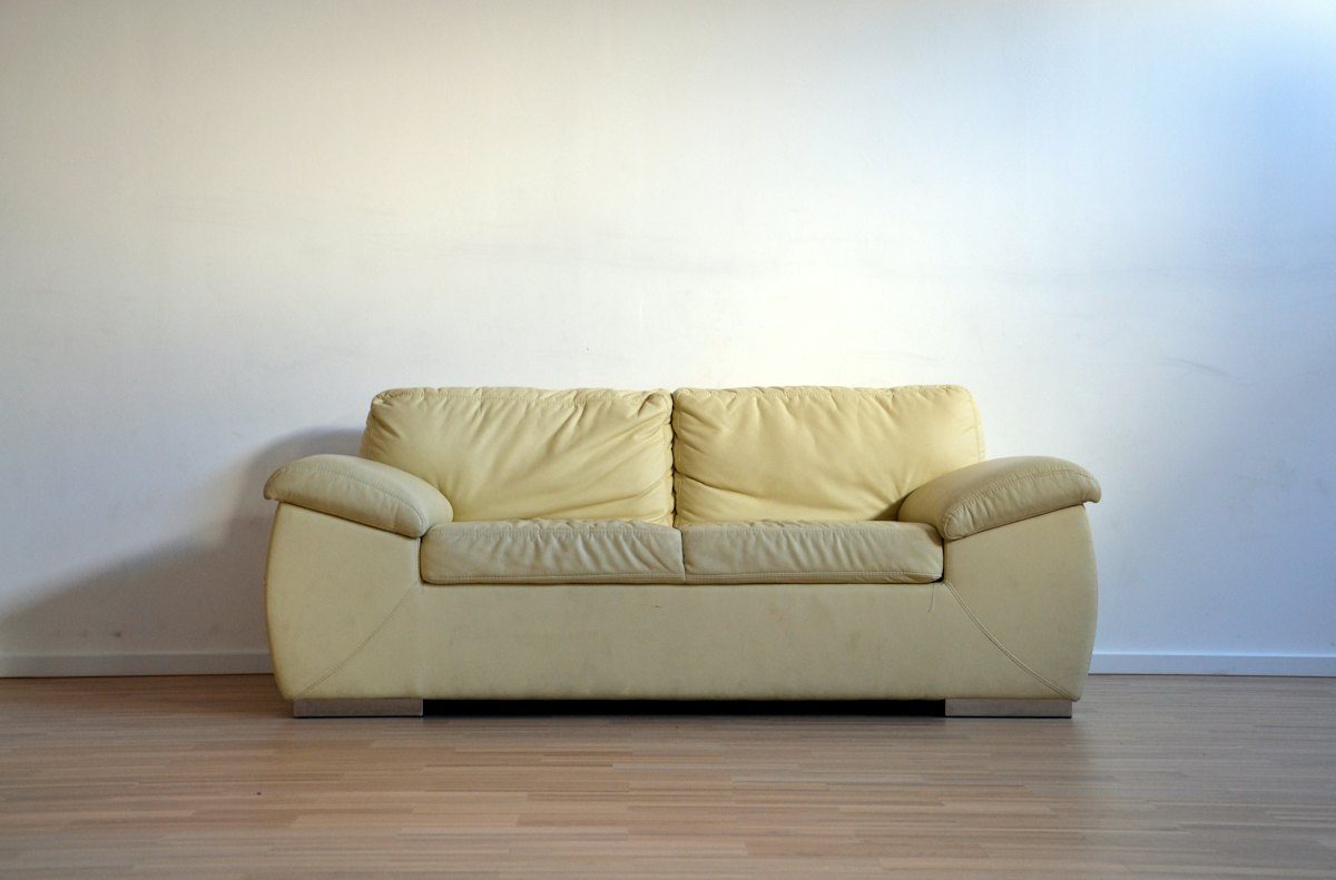 Copenhagen Cream Leather Loveseat