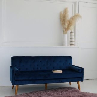 Aster Navy Velvet Sofa