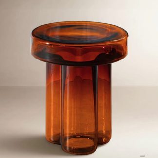 Amber Glass Side Table