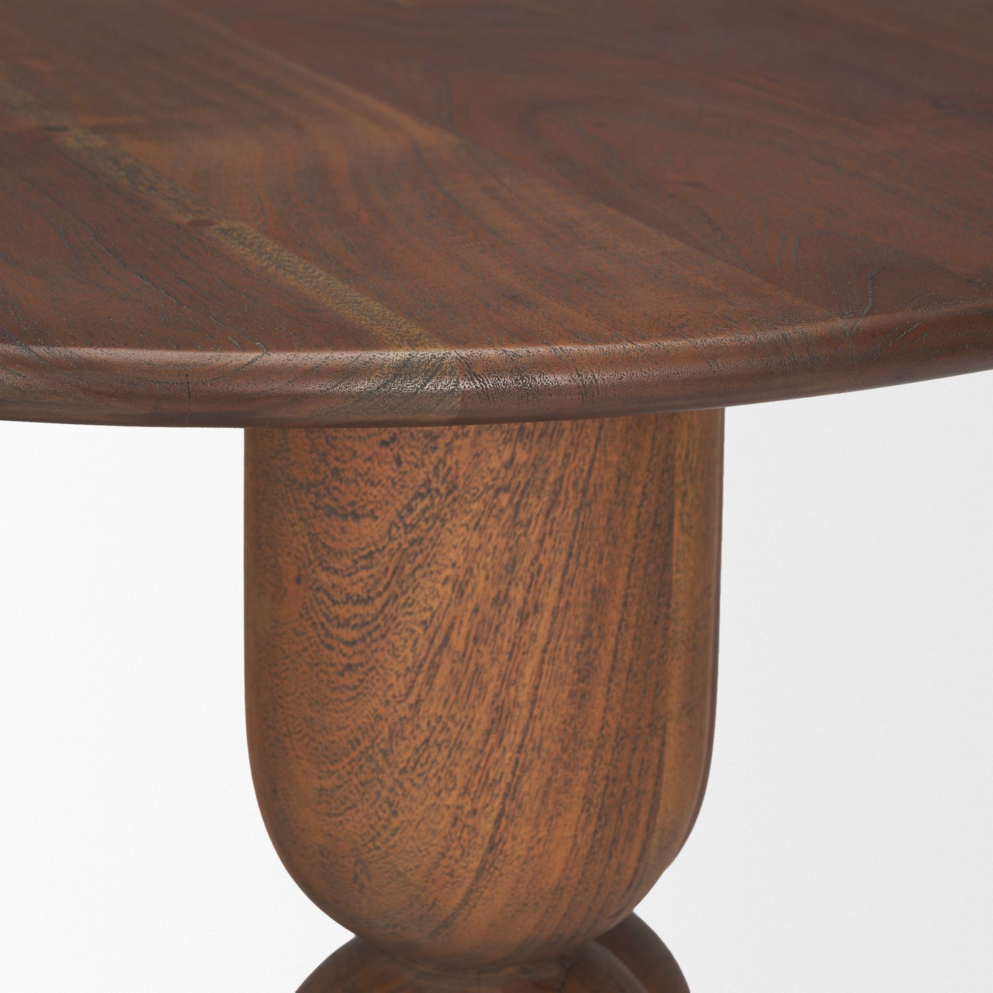 Sculpted Three Leg Side Table, Dark Brown - Image 3