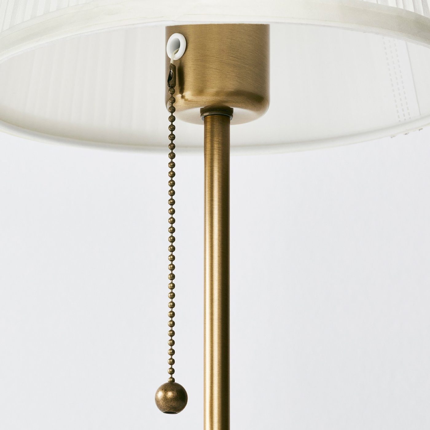 Brass Table Lamp, Pleated White Shade - Image 2