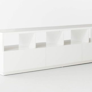 White High Gloss Media Console, 80 in