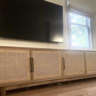 Light Oak Cane TV Console