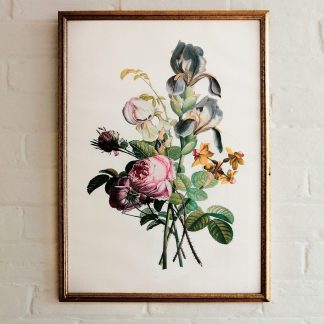 Botanical Bouquet Print, Gold Frame